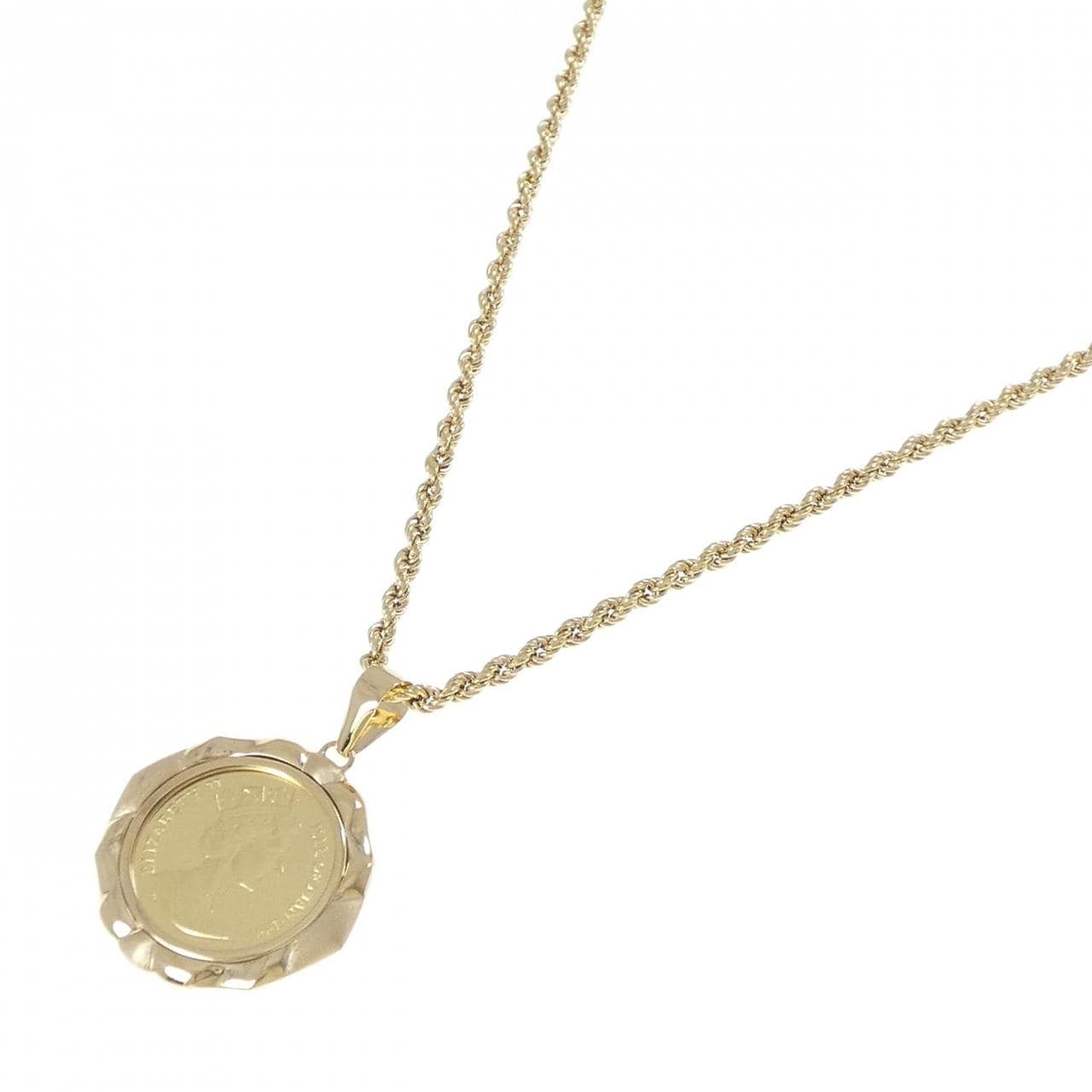 K18/750(枠) コイン ネックレス