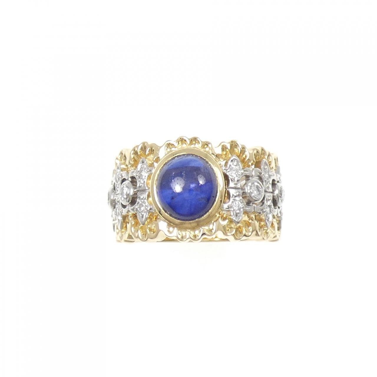 K18YG/PT900 サファイヤ リング 2.65CT