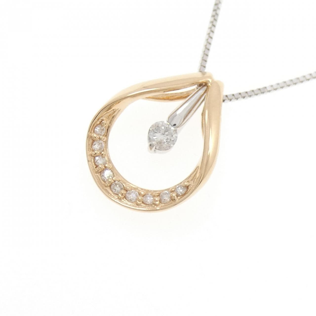 K18PG/K18WG 2WAY ダイヤモンド ネックレス 0.10CT