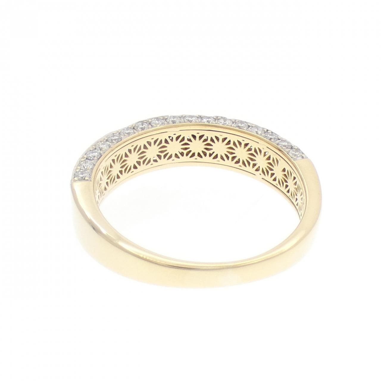 K18YG/K18WG パヴェ ダイヤモンド リング 0.98CT