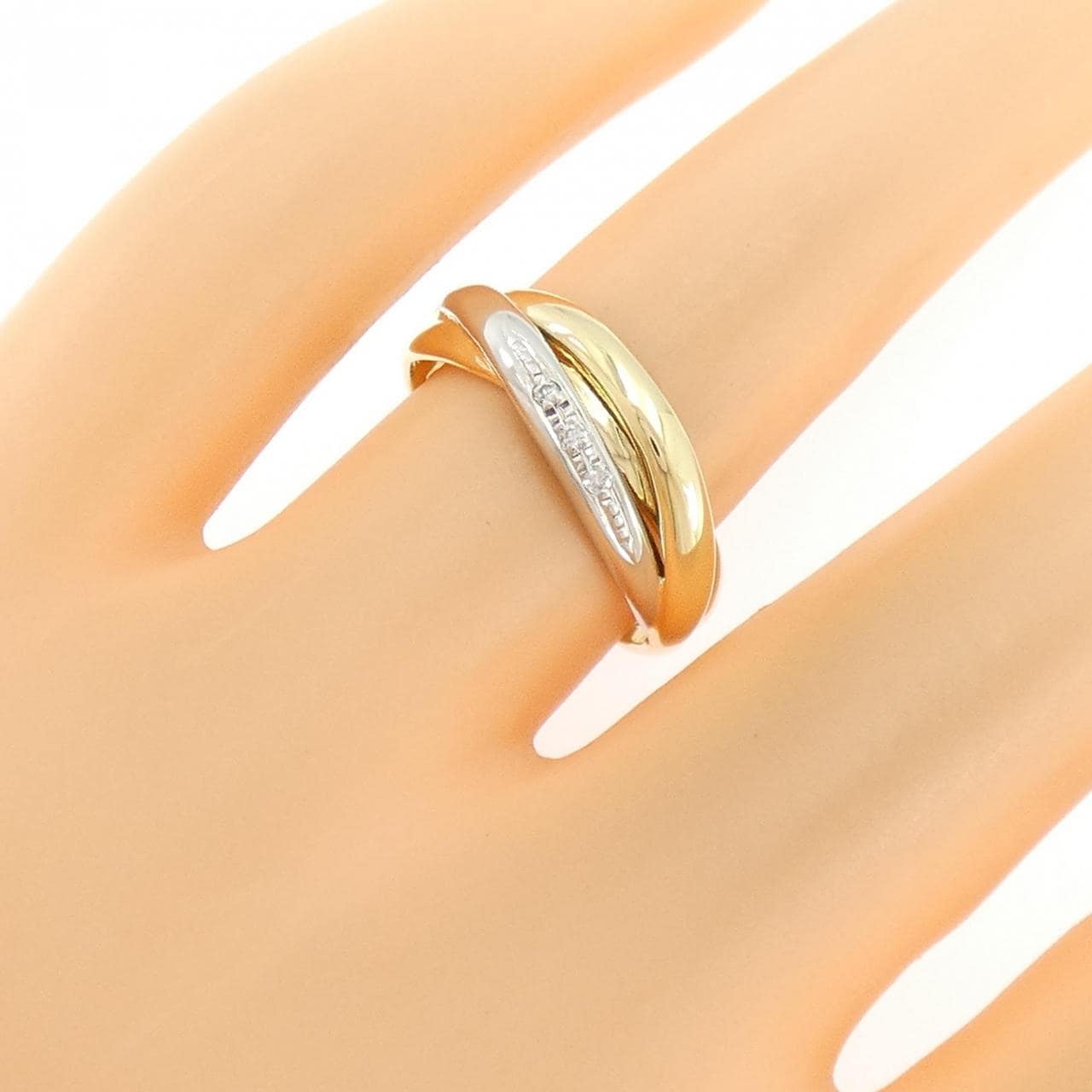 K18YG/PT900 ダイヤモンド リング 0.02CT