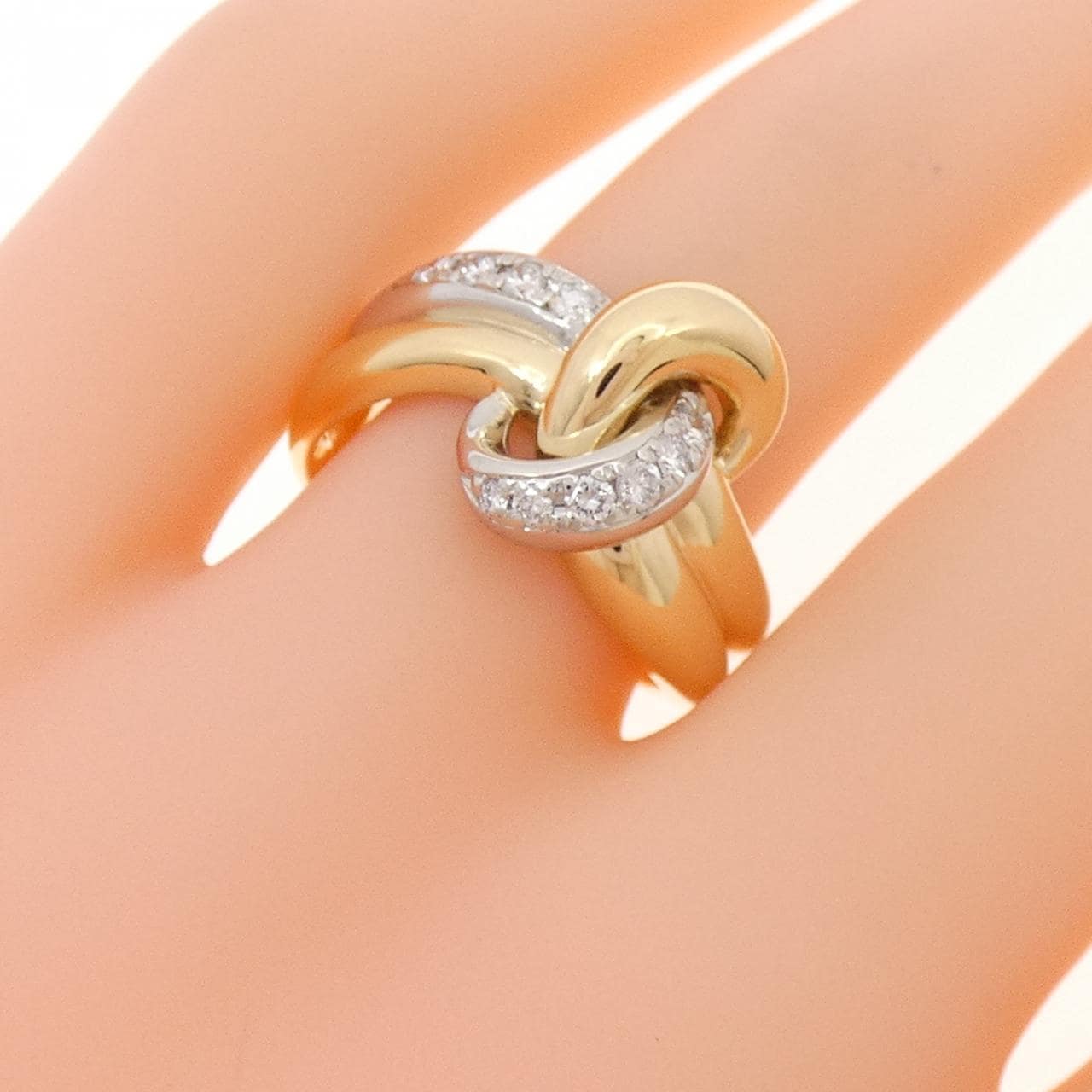 K18YG/PT900 ダイヤモンド リング 0.17CT