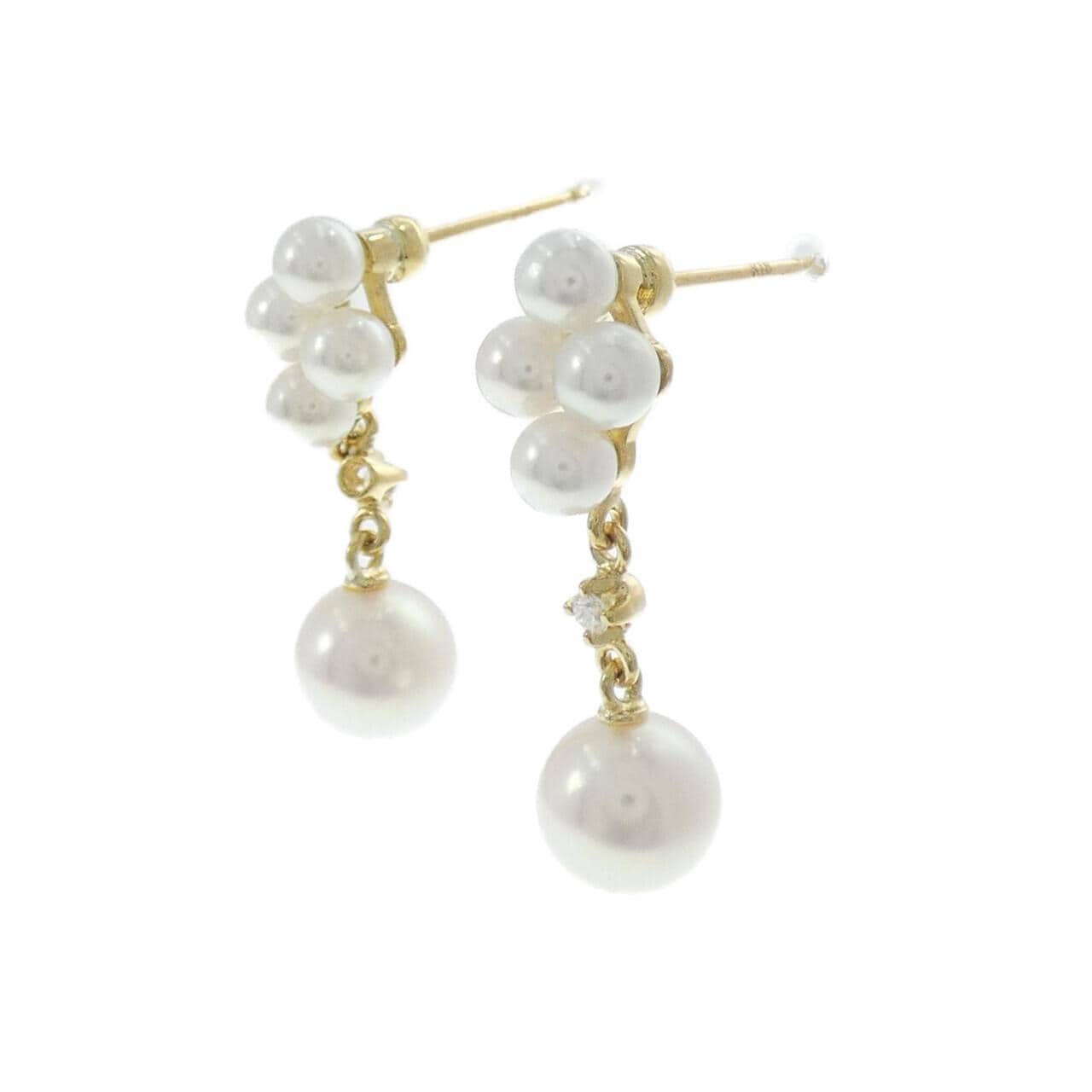 K18YG Akoya pearl earrings