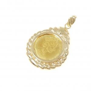 K18YG(枠) コイン ペンダント