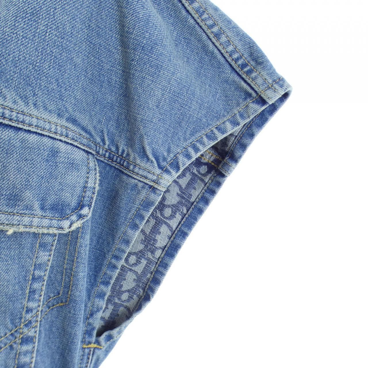 クリスチャンディオール CHRISTIAN DIOR ディオールオブリークコットンデニム フレアミディドレス 612R50A3153 ワンピース