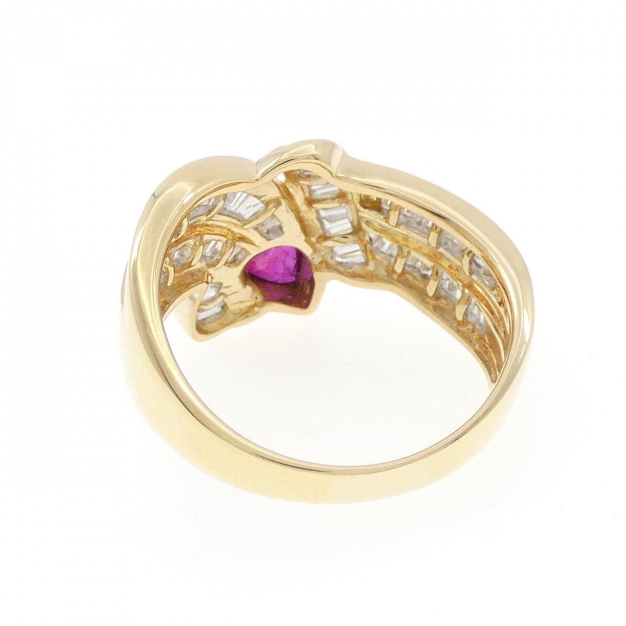K18YG ルビー リング 0.43CT