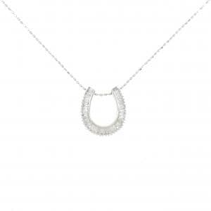 K18WG ホースシュー ダイヤモンド ネックレス 0.30CT