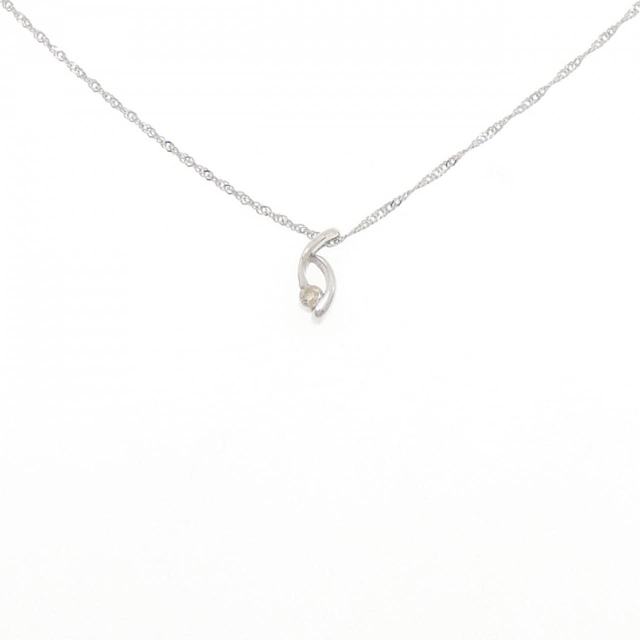 K18WG/750WG ダイヤモンド ネックレス 0.03CT