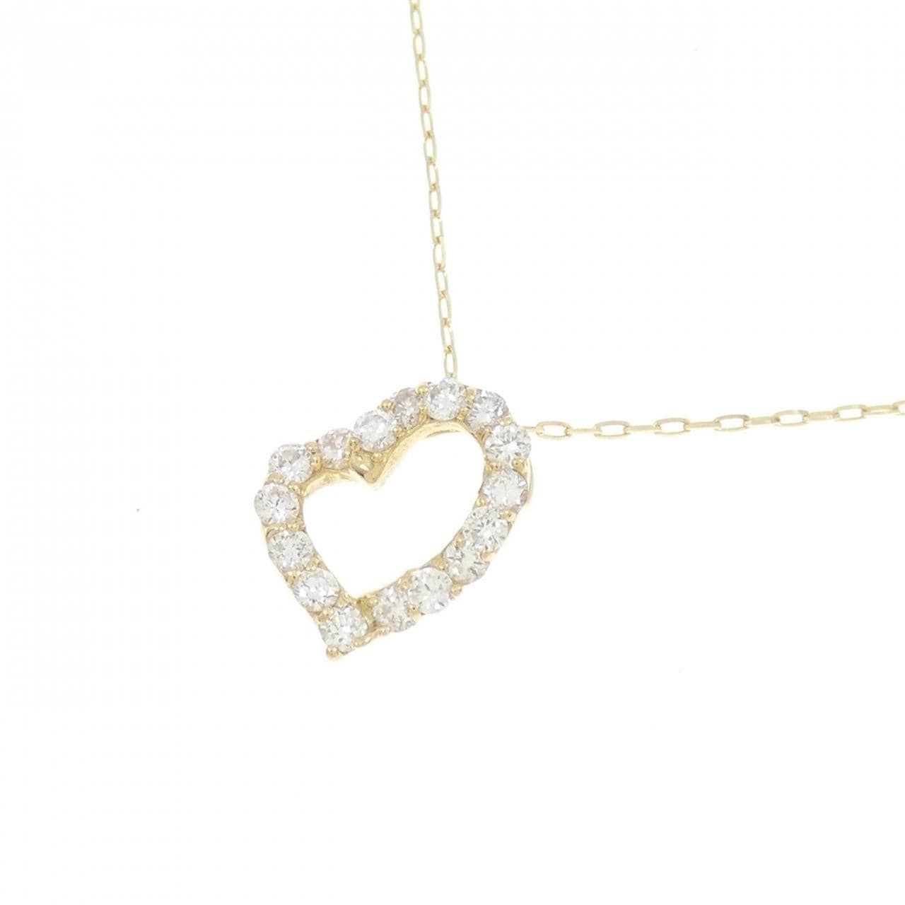【リメイク】K18YG ハート ダイヤモンド ネックレス 0.20CT