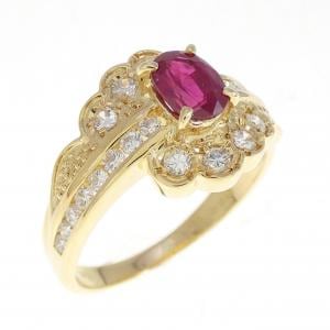 K18YG ルビー リング 0.68CT