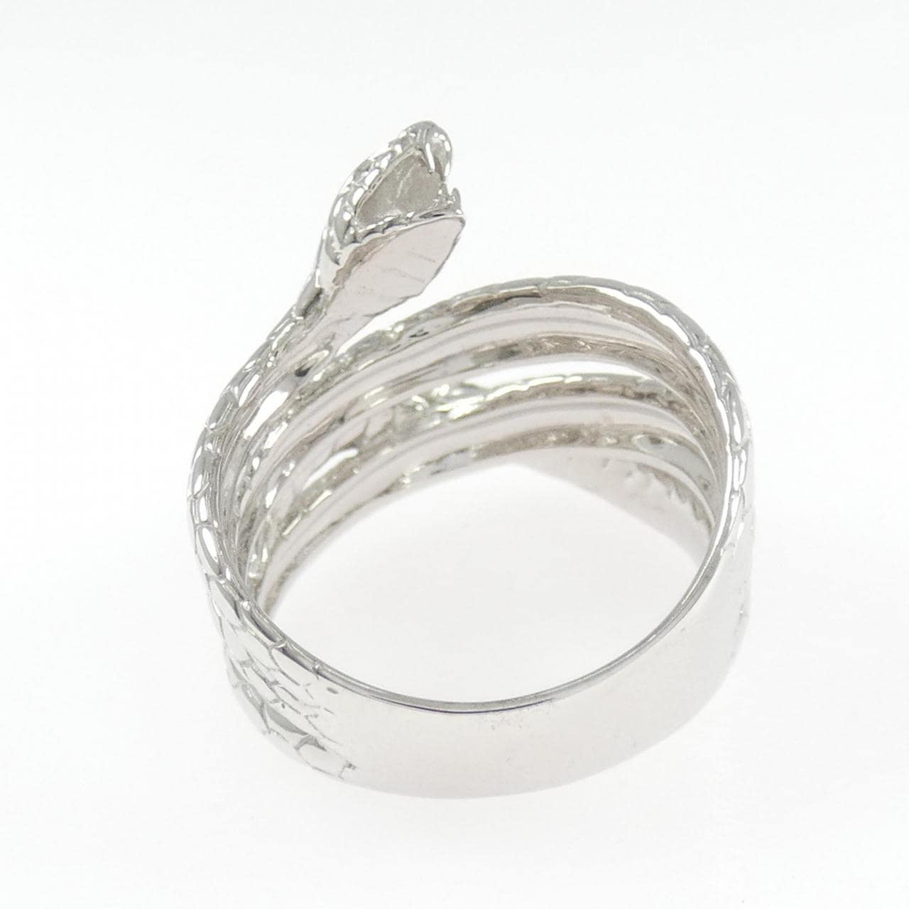 K18WG スネーク ダイヤモンド リング 0.21CT