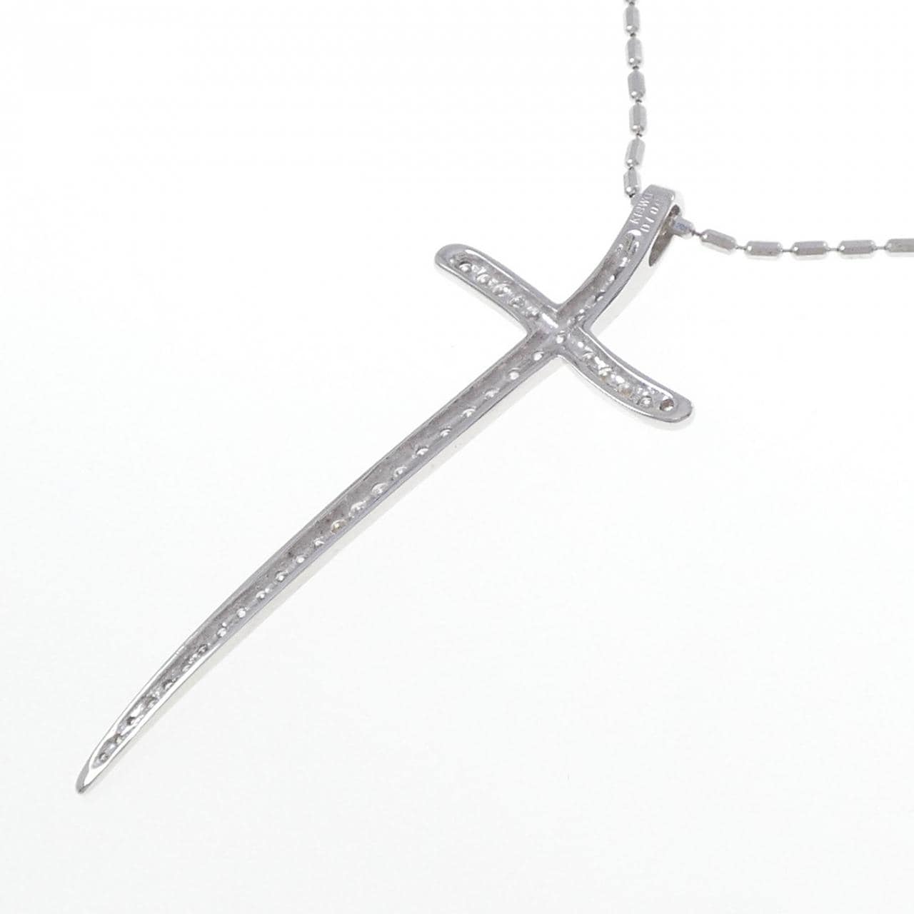 K18WG クロス ダイヤモンド ネックレス 1.00CT