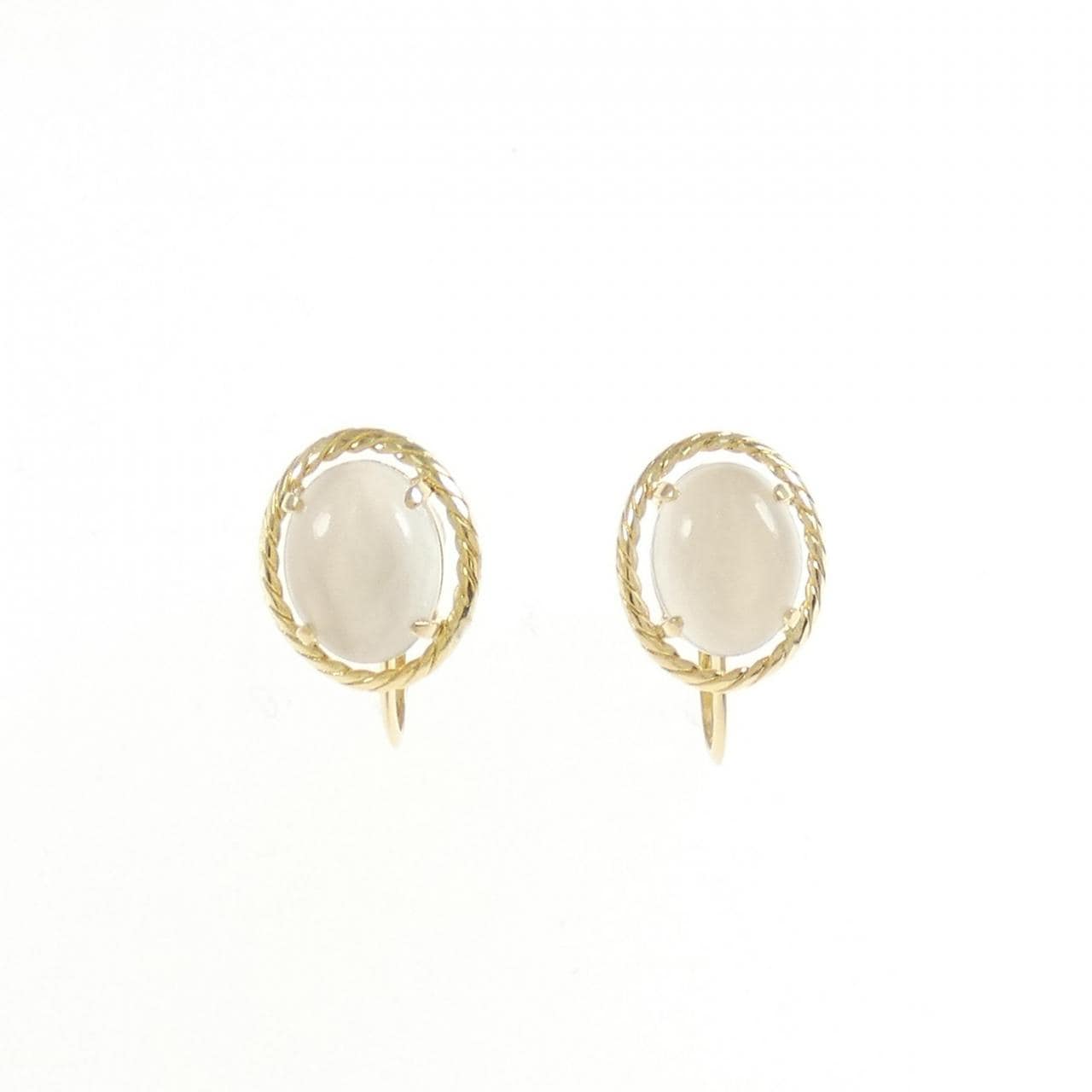K18YG Moonstone earrings