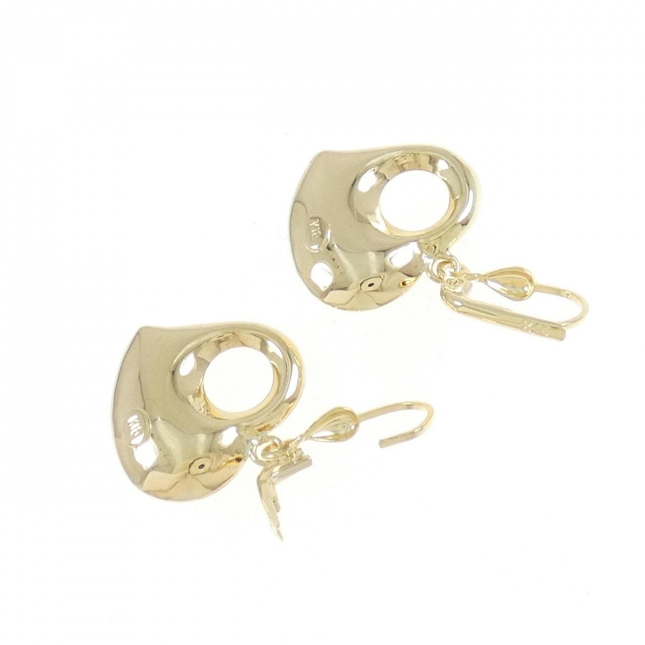 K18YG heart earrings