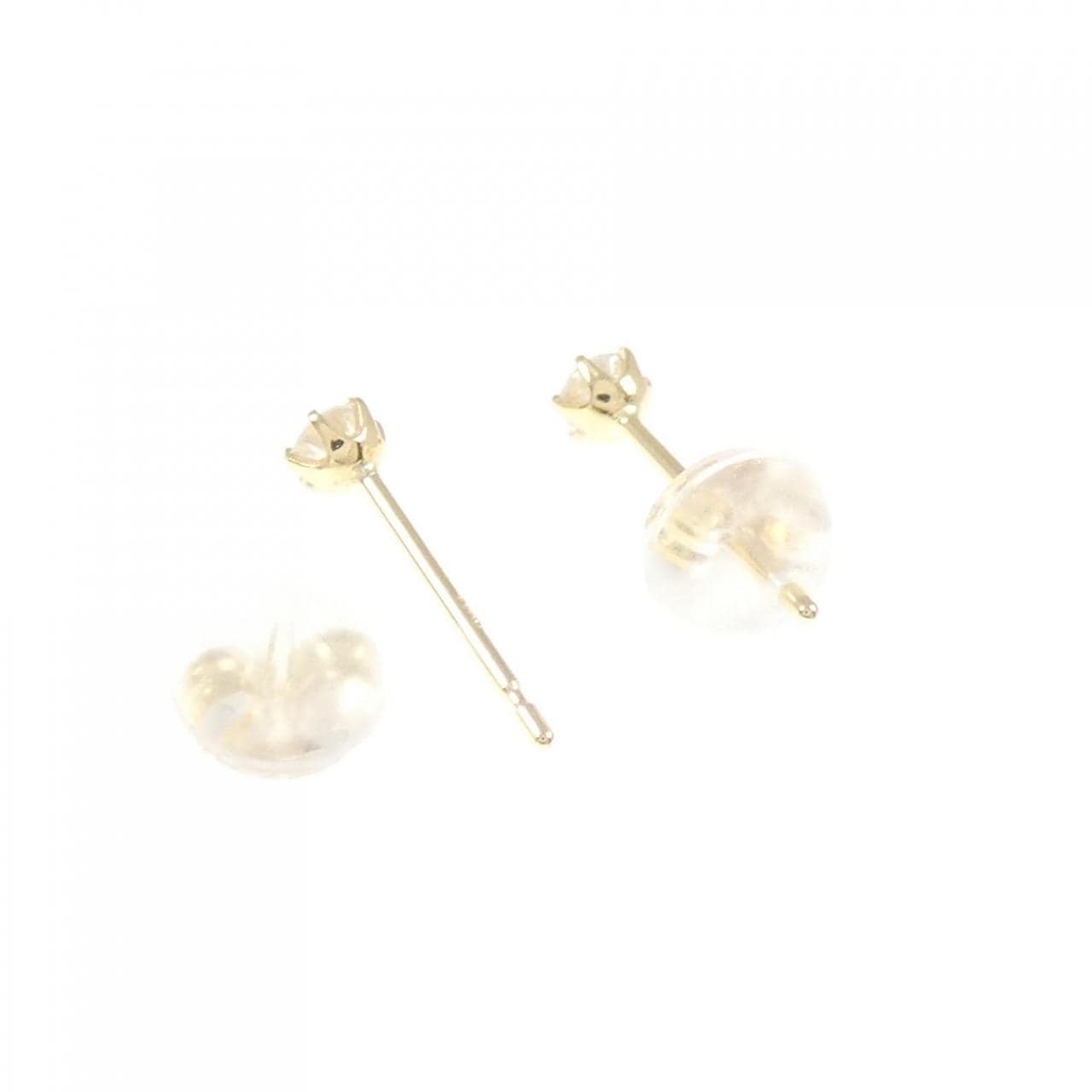 【新品】K18YG ソリティア ダイヤモンド ピアス 0.12CT