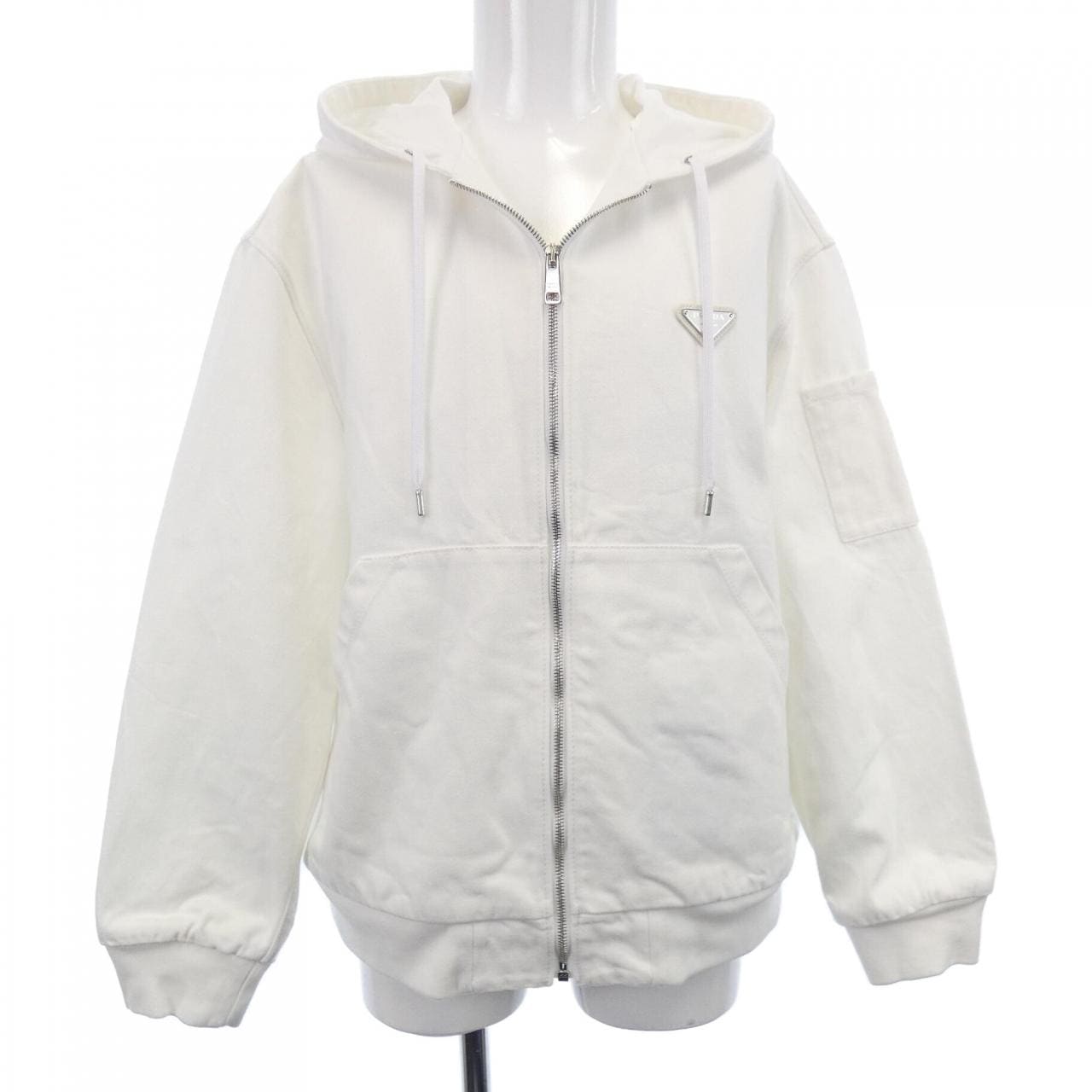 プラダ PRADA フード付 ブルデニム ブルゾンジャケット　トライアングルロゴ GEB259 SOOO 1ZFB ブルゾン