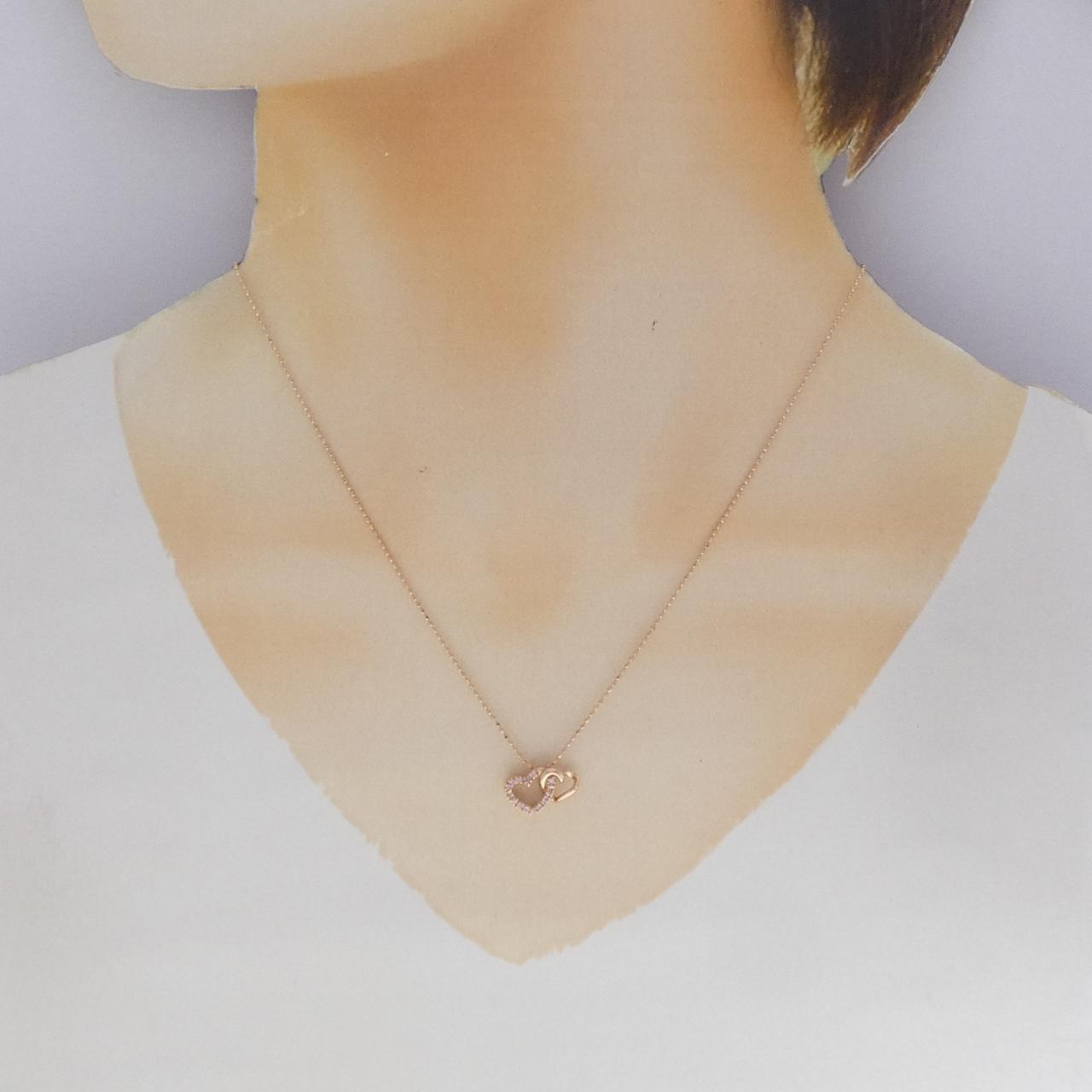 K10PG ハート サファイヤ ネックレス