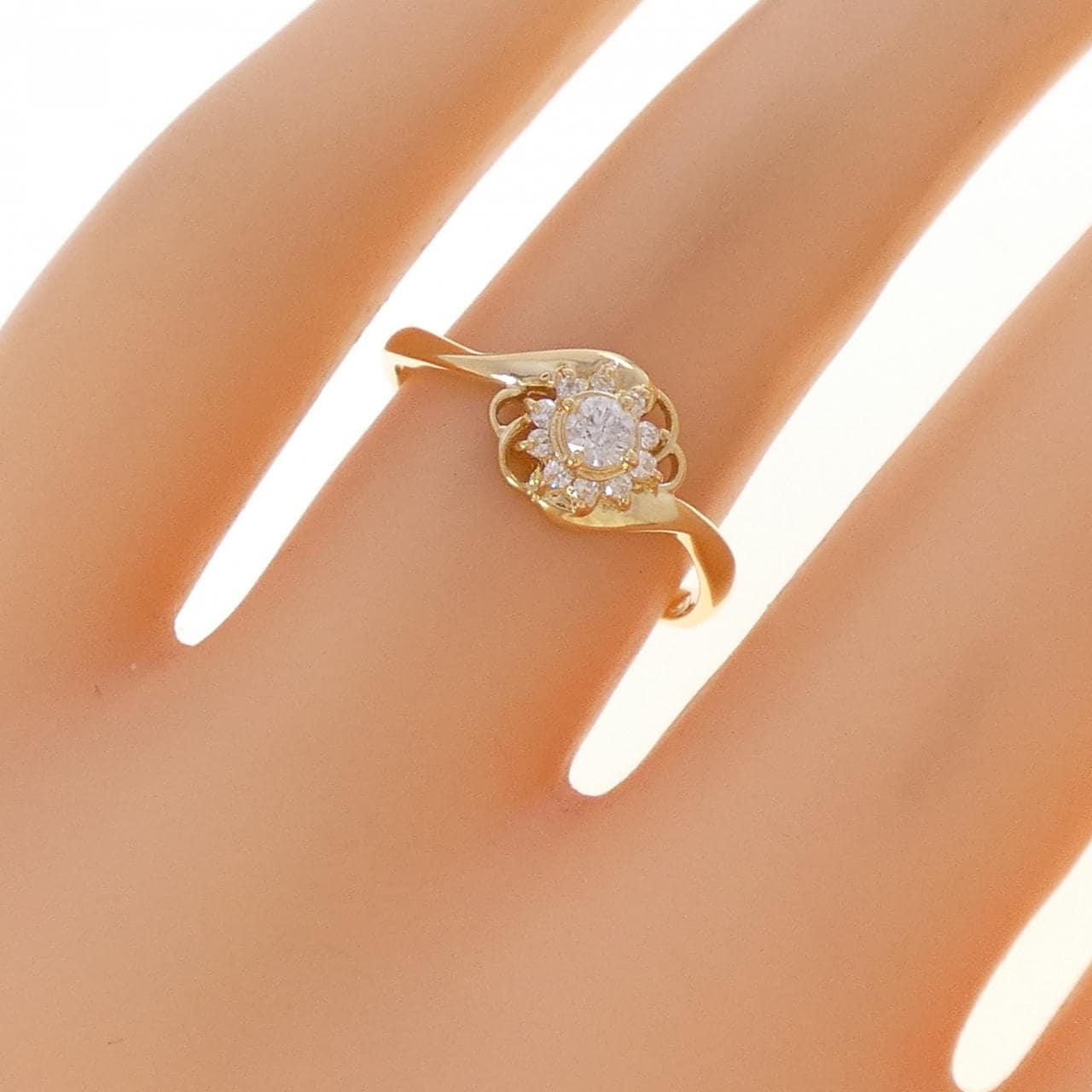 K18YG ダイヤモンド リング 0.09CT