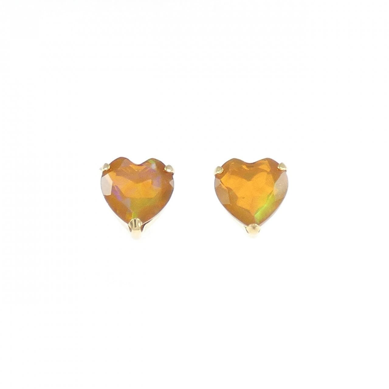 K18YG ハート オパール ピアス 1.0CT