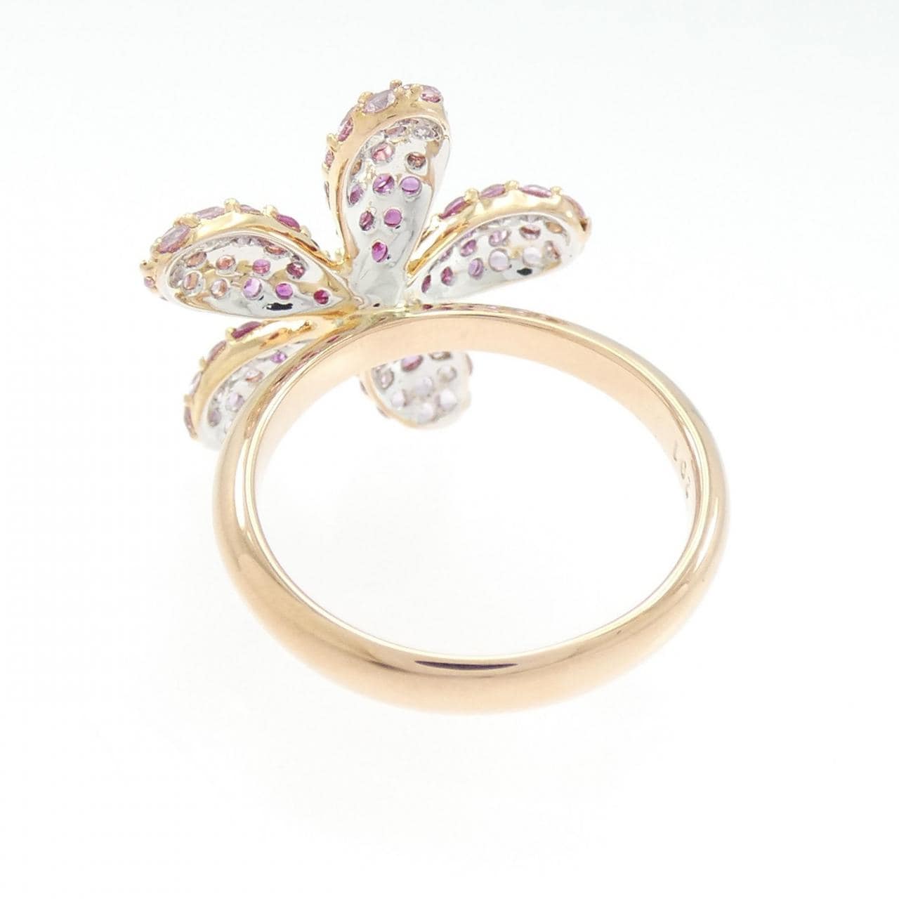 K18PG/K18WG フラワー サファイヤ リング 2.01CT