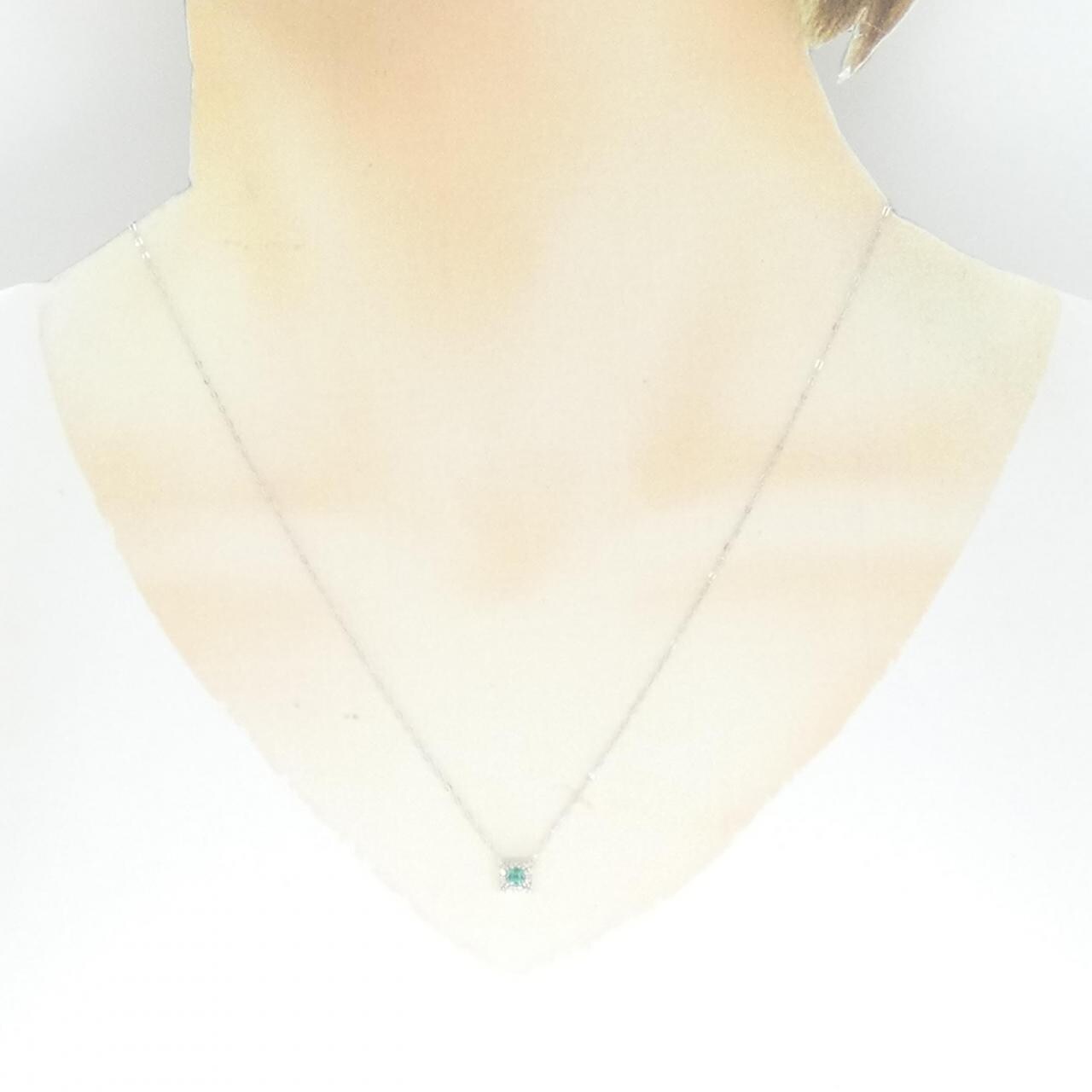 [BRAND NEW] K18WG emerald necklace