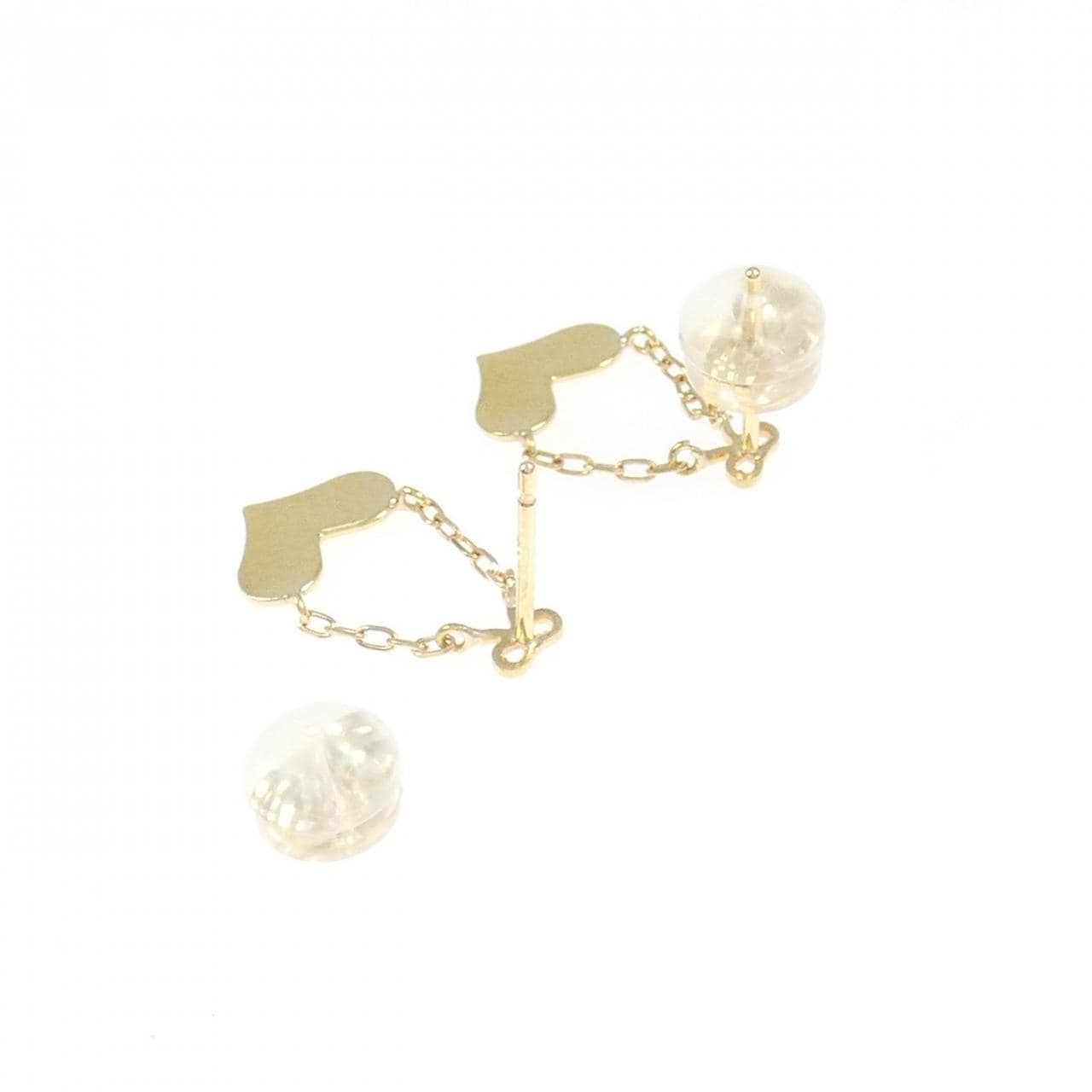 【新品】K18YG ハート×リボン ピアス