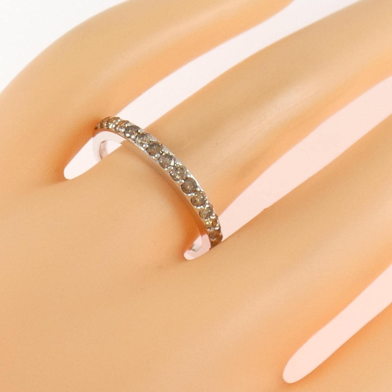 K18WG ハーフエタニティ ダイヤモンド リング 0.55CT