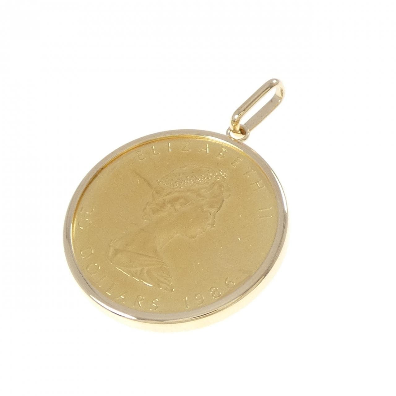 K18YG (框) 硬幣吊墜