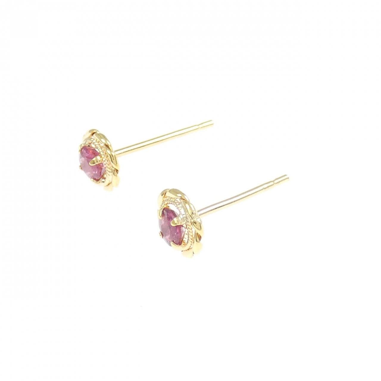 K18YG ルビー ピアス