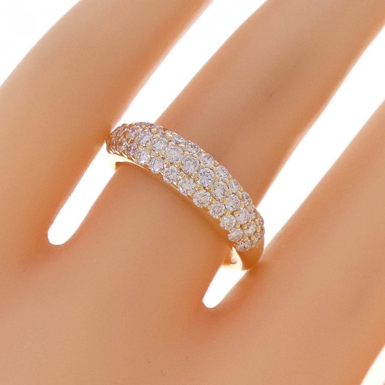 K18YG パヴェ ダイヤモンド リング 1.01CT