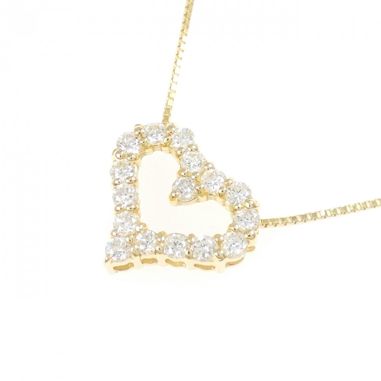 K18YG ハート ダイヤモンド ネックレス 0.50CT
