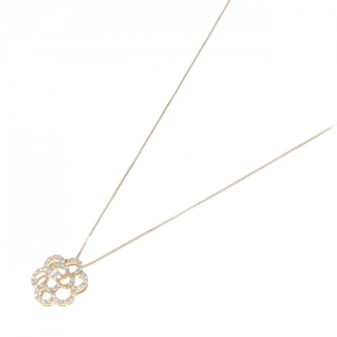 K18PG flower Diamond necklace