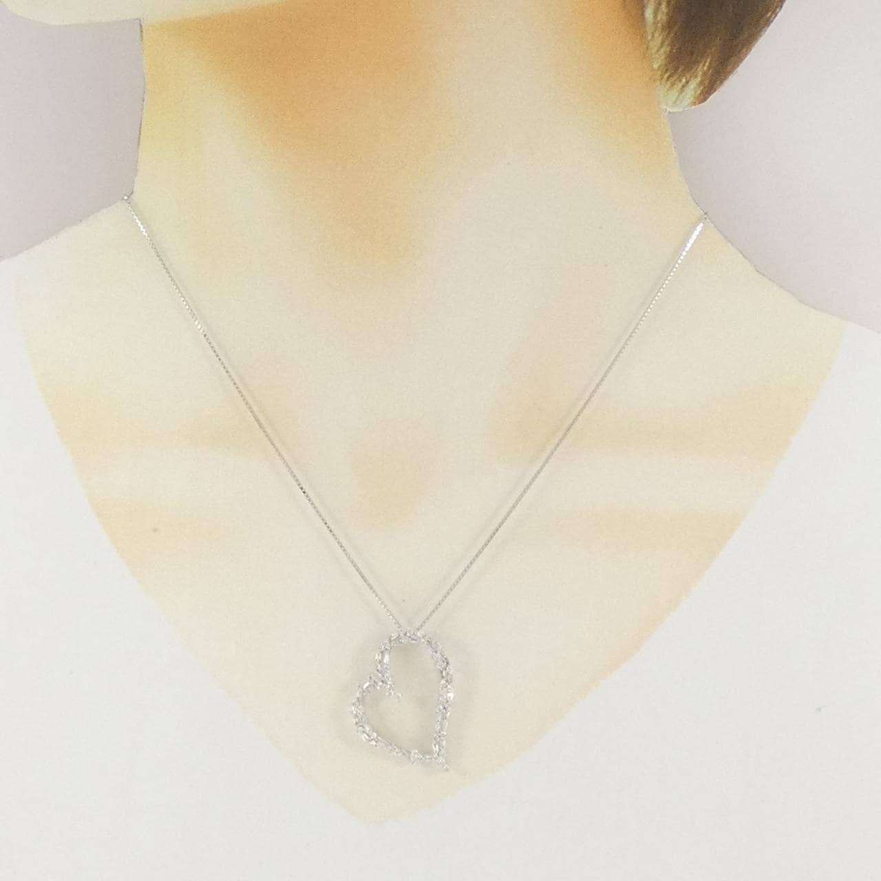 K18WG ハート ダイヤモンド ネックレス 0.80CT