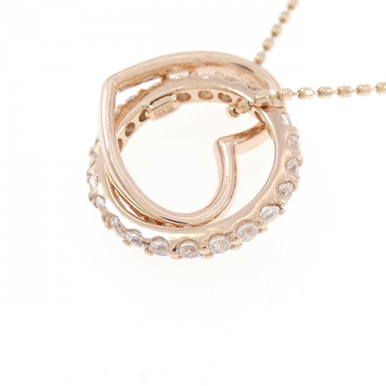 K10PG ハート キュービック ネックレス