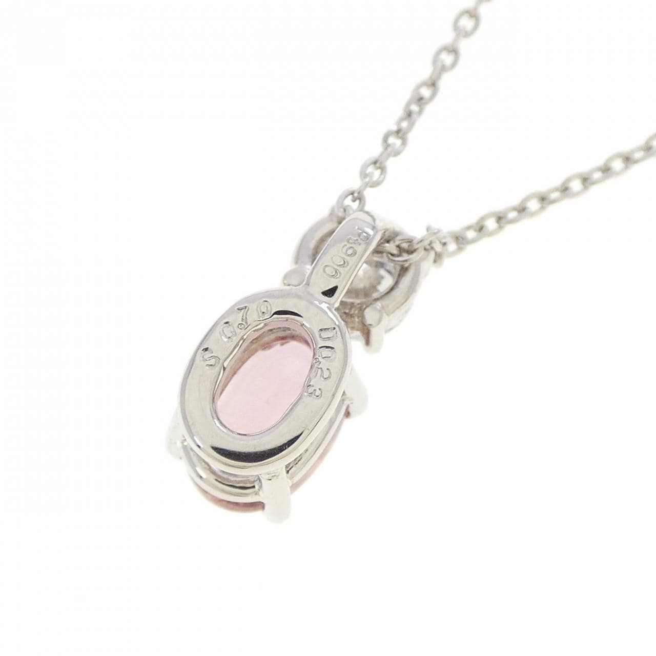 PT900/PT850 非加熱 パパラチアサファイヤ ネックレス 0.70CT
