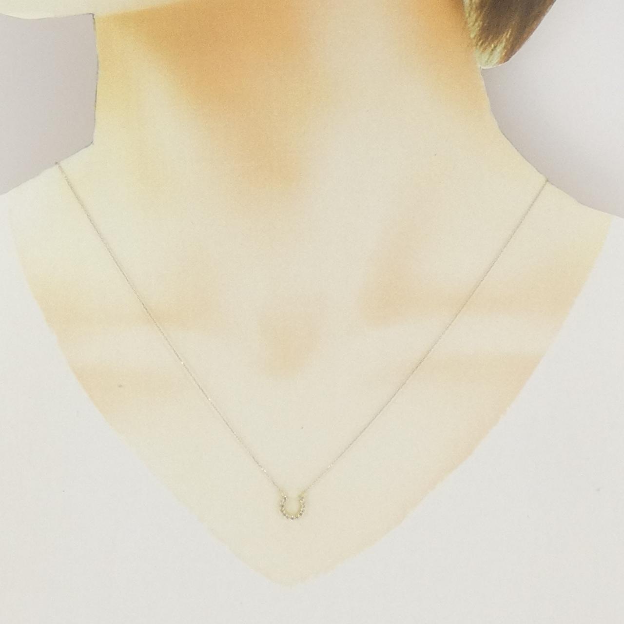 K18YG ホースシュー ダイヤモンド ネックレス 0.10CT
