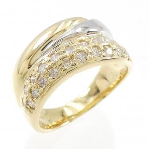 K18YG/PT ダイヤモンド リング 0.52CT