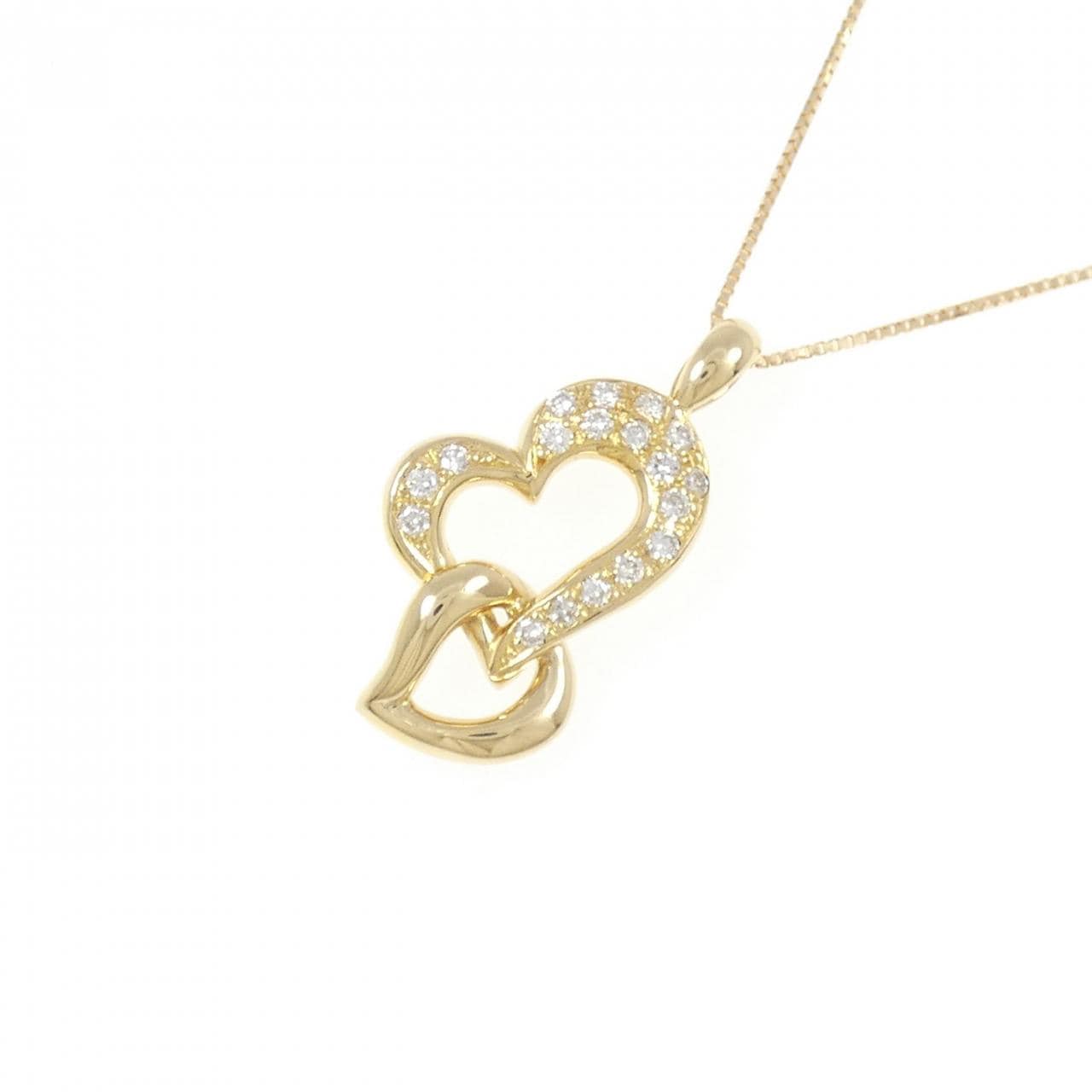 K18YG Heart Diamond Necklace 0.27CT