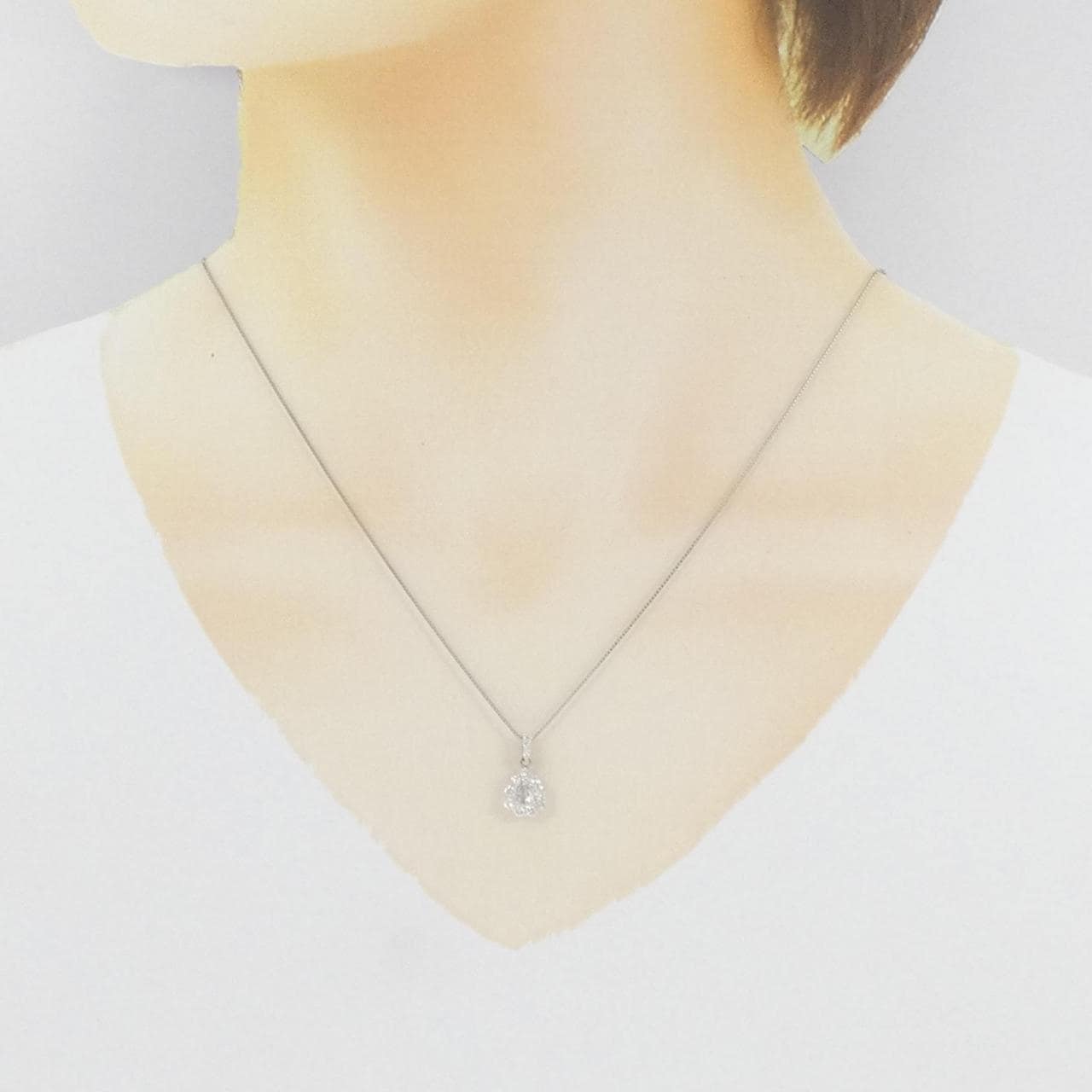 [BRAND NEW] PT Diamond Necklace 0.12CT