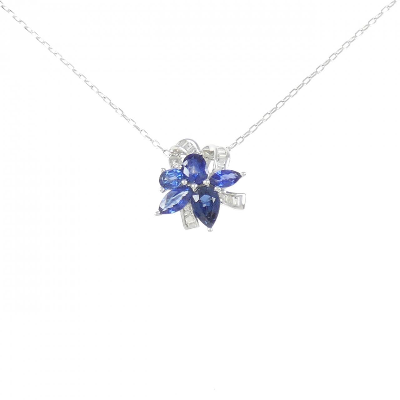 K18WG Sapphire Necklace 1.15CT
