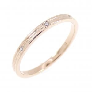 K18PG スリーストーン ダイヤモンド リング 0.015CT