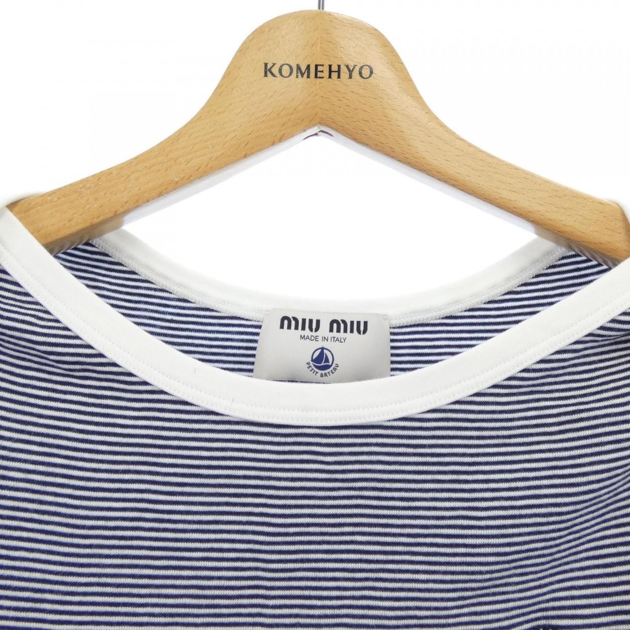 ミュウミュウ MIU MIU PETIT BATEAU リブジャージーTシャツ MJN563 SOOO 161J Tシャツ