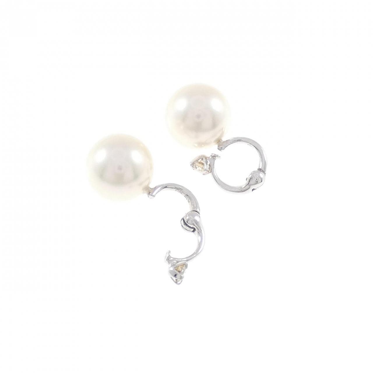 K18WG Akoya pearl earrings 8.5mm