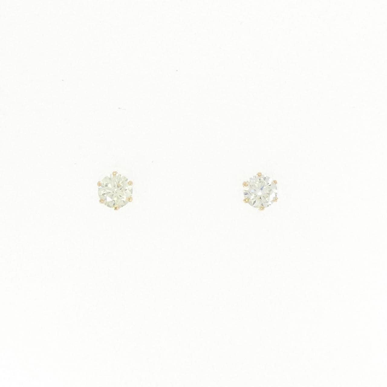 K18YG ソリティア ダイヤモンド ピアス 0.30CT