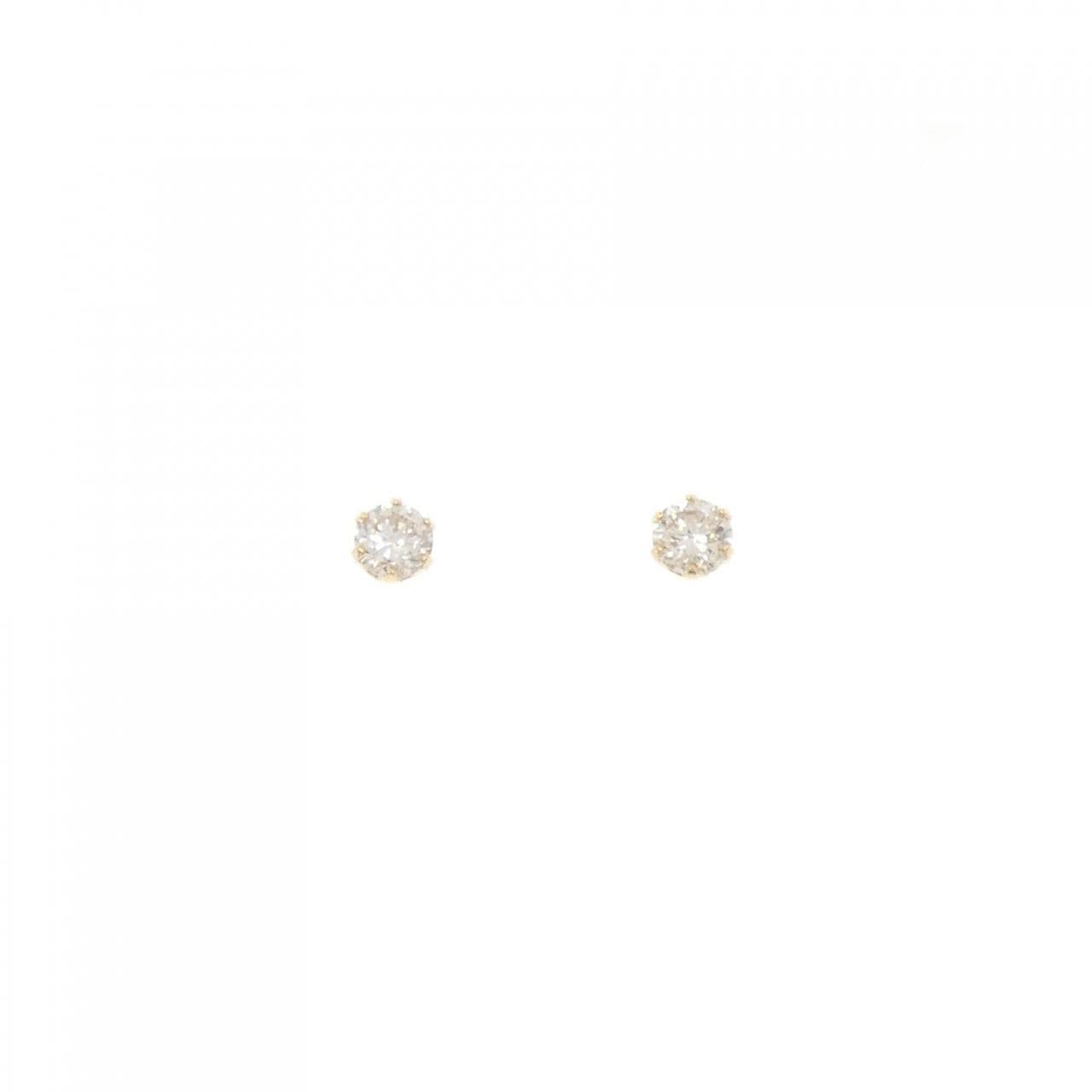 K18YG ソリティア ダイヤモンド ピアス 0.50CT