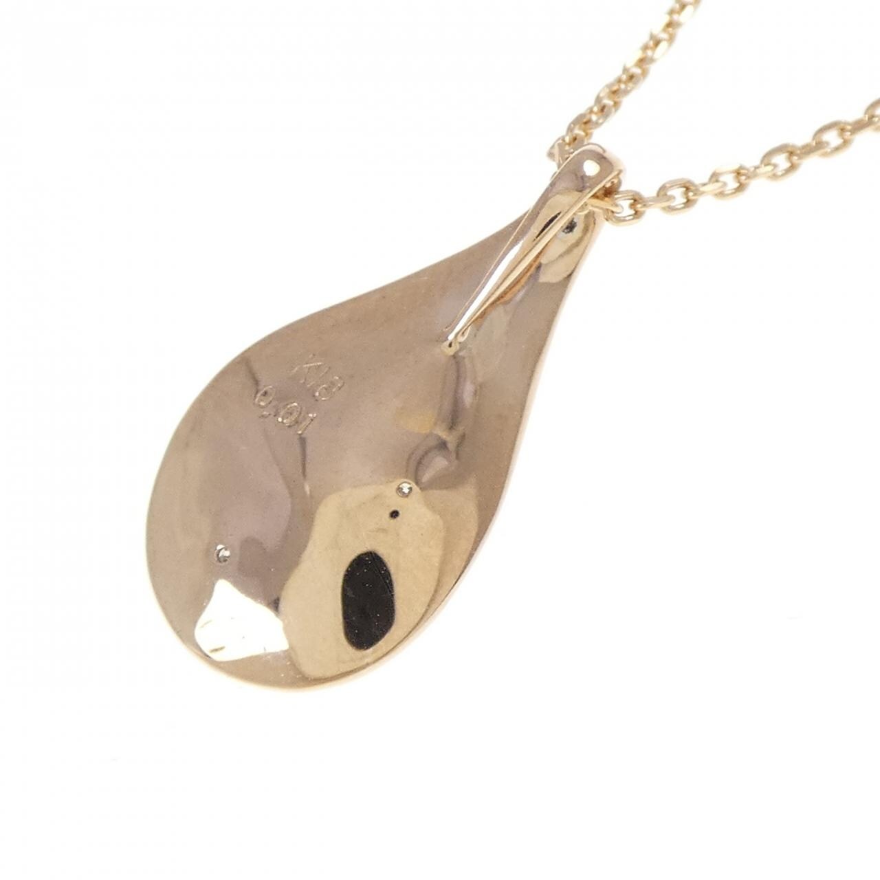 K18PG/K18WG フラワー ダイヤモンド ネックレス 0.01CT