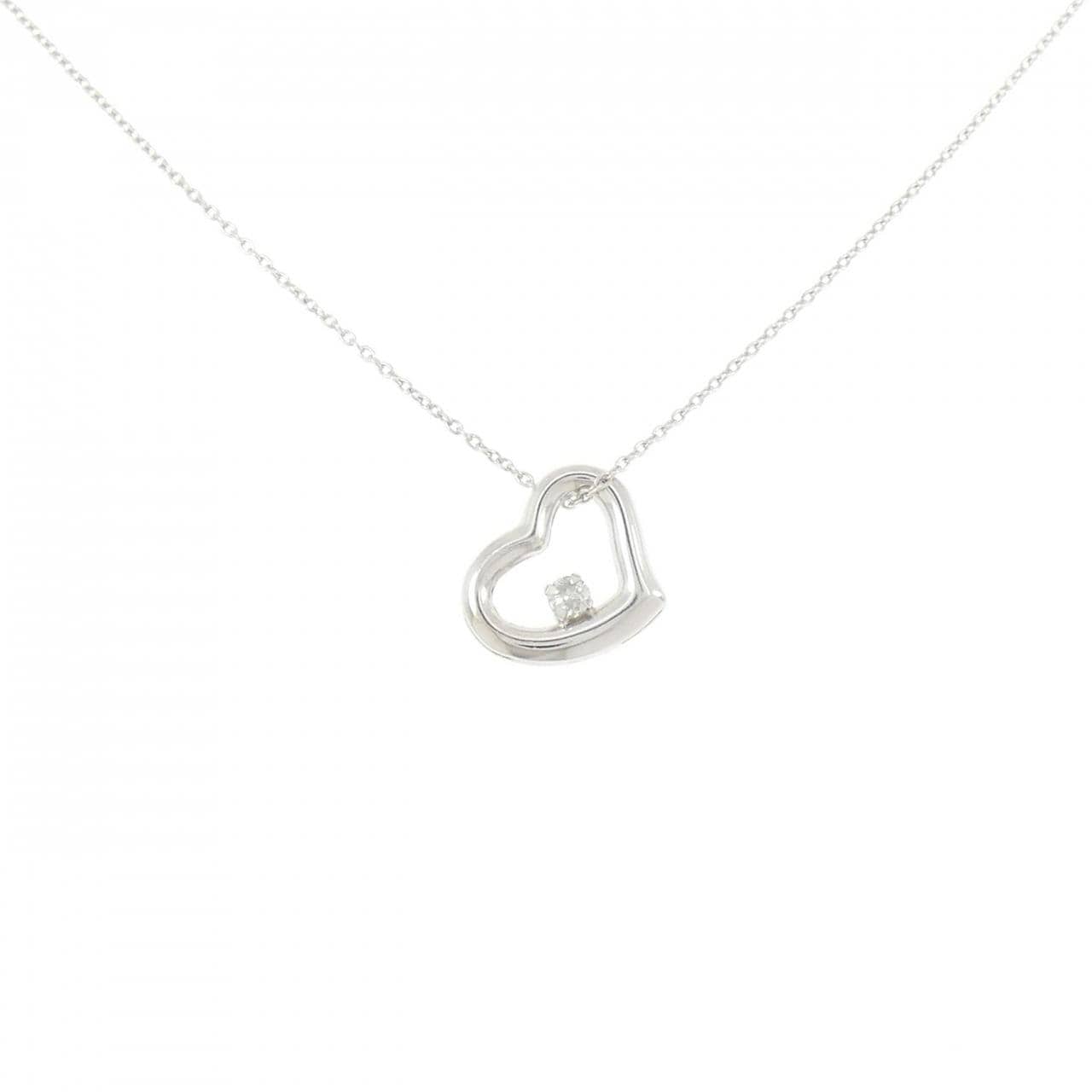 K18WG ハート ダイヤモンド ネックレス 0.08CT
