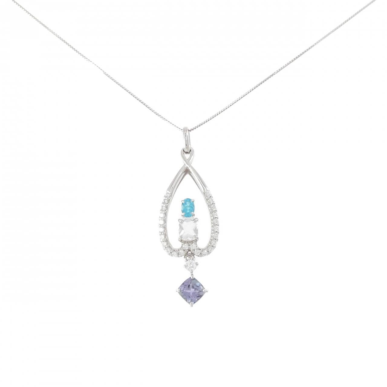 PT900/PT850 パライバトルマリン ネックレス 0.21CT