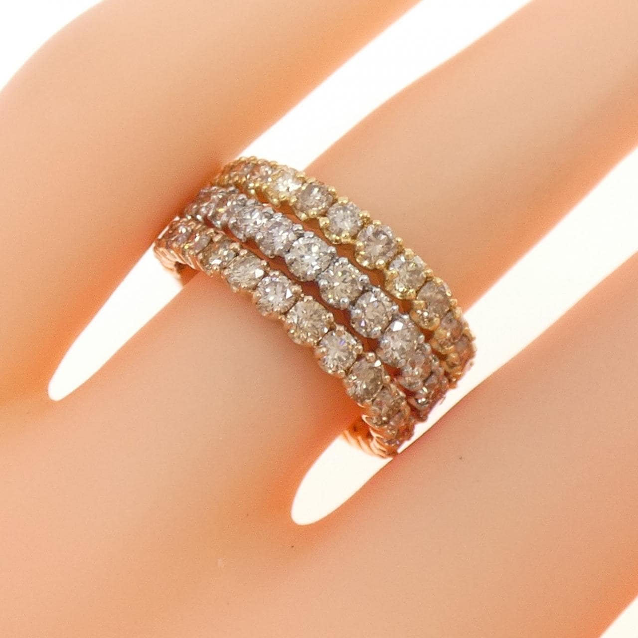 PT950/K18YG/K18PG ダイヤモンド リング 3.00CT