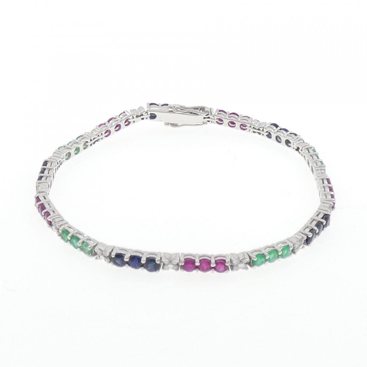 750WG カラーストーン ブレスレット